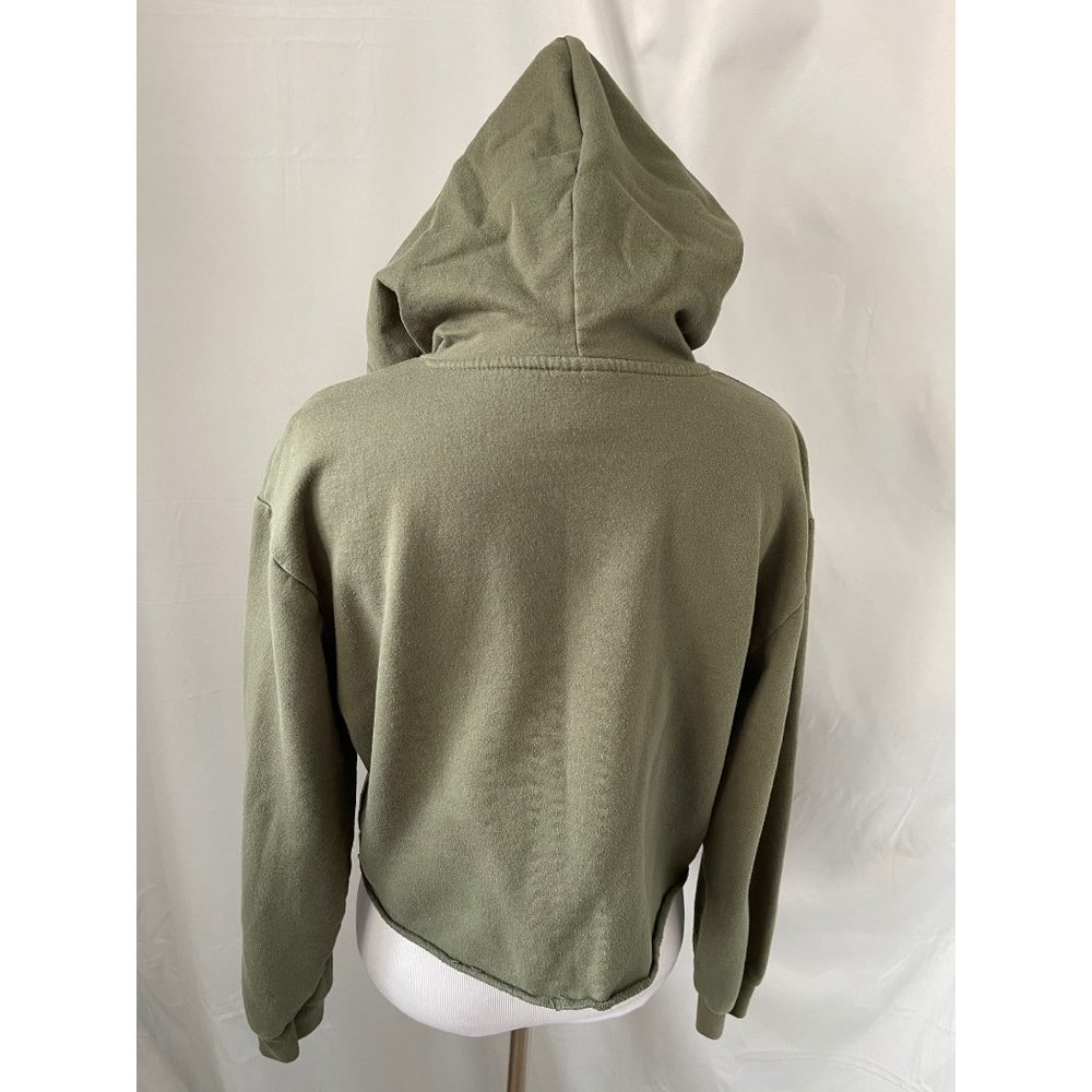 MTV Olive Green Mtv Music Television Long Sleeve Crop Hoodie - Picture 7 of 11